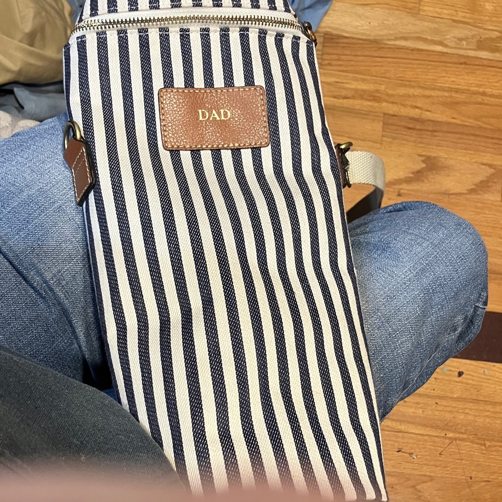 Amazon Essentials Navy and White Striped Belt Bag